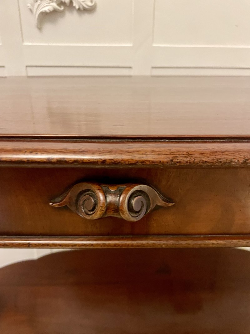 Large Antique Mahogany Oval Shaped Freestanding Serving/Console Table - Image 13